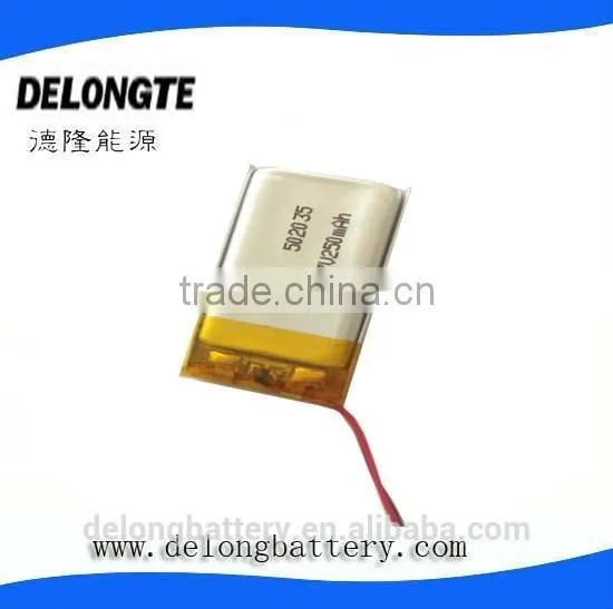 502035 Lipo Battery 3.7v 250mah Customized Lipo Battery