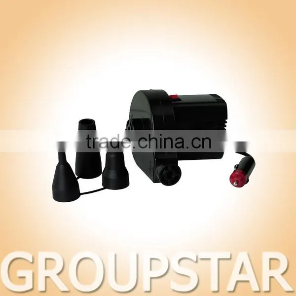 New 12V Car Auto DC Electric Air Pump Inflator + 3 Nozzles AirBed Mattress Boat