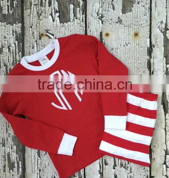 Monogrammed Christmas Pajamas for Kids/100% Cotton Pajamas/plain Pajamas photo-3