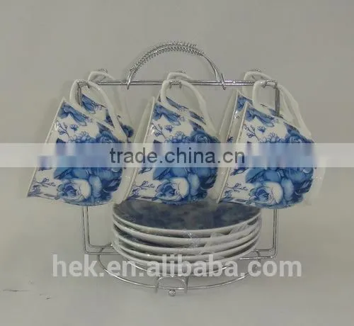 Flower Decorate Ceramic Tea Cup and Saucer Set photo-3