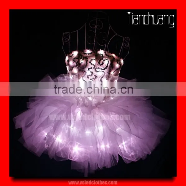 LED Ballroom Dancing Dresses Girls, Remote Control Modern Girls Dresses