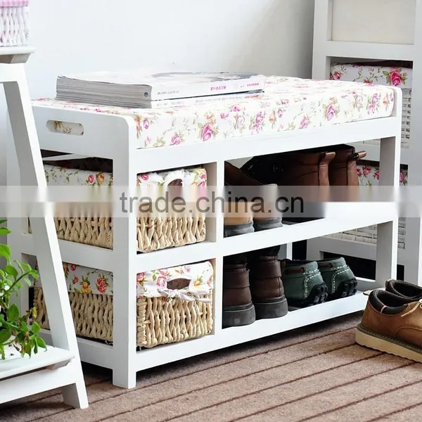 Fitting Room 2 Tiers Soft Sitting Stool for Shoes Storage photo-4
