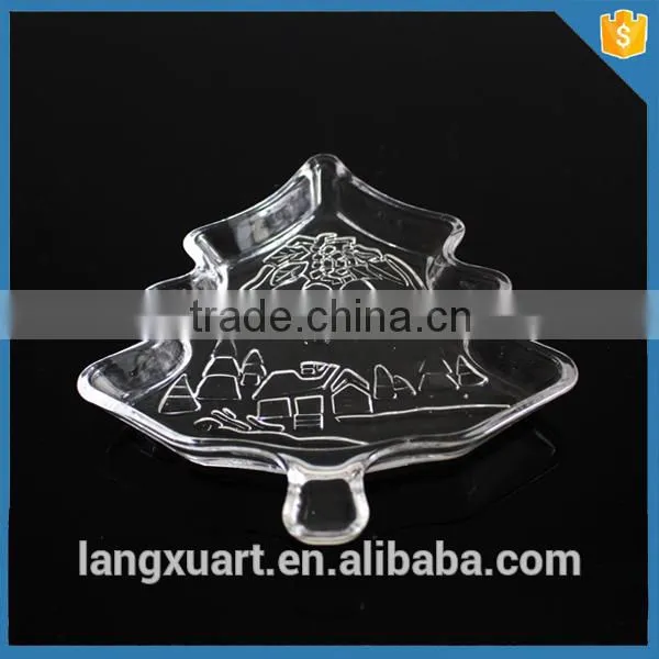 Christmas Tree Shape Crystal Glass Plates photo-2