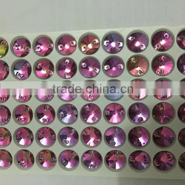 Wholesale 10mm Revoli Shaped Rainbow Color Sewing Crystal Stone for Boutique Store photo-2