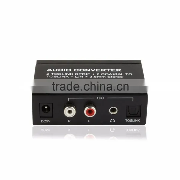 Home Theater Digital to Analog Audio Converter 2 Toslink Spdif+2 Coaxial to Toslink With 3.5mm Audio Switch Converter photo-2