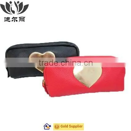 Promotional Red Leather Makeup Bag Pencile Case photo-2