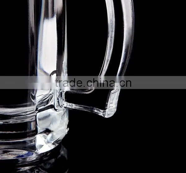 Large Beer Mug/ Glass Shooting Tumbler/ Clear Glass Cup With Handle photo-4