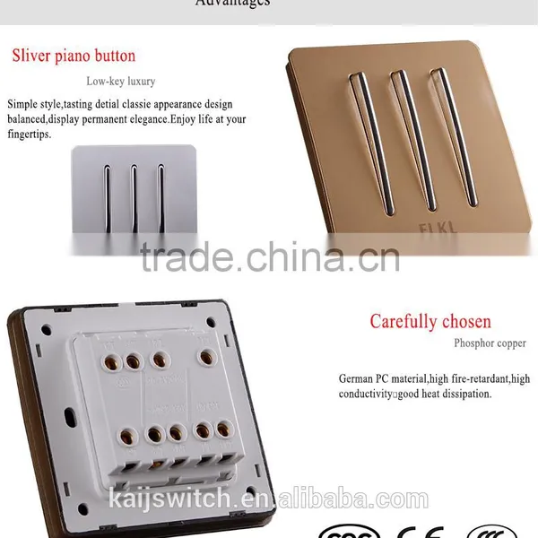 Home Electrical 3 Gang One Way or Two Way Piano Switch photo-4