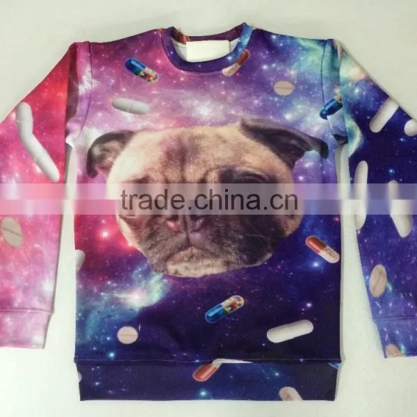 Custom Sublimation Printing Crewneck Sweatshirts Fleece Fabric photo-3