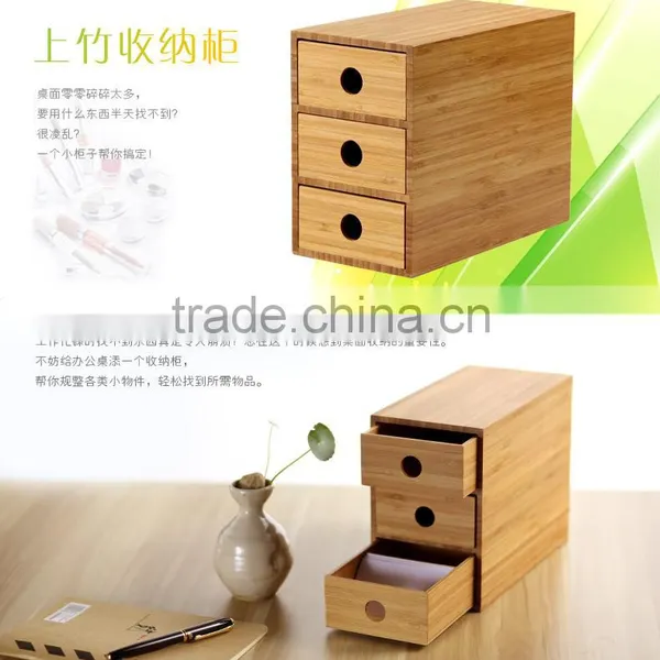 2015 Economic Fashion Custom Wood Box 3 Layers Drawer Bamboo Storage Box photo-6
