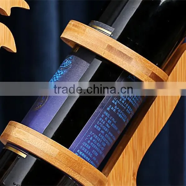 WR014/100% Bamboo Material Chinese Style Hot Sale Coco Shaped Folding Bamboo Wine Rack photo-6
