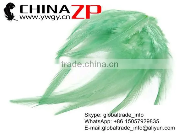 Top Supplier ZPDECOR Wholesale Good Quality Cheap Dyed Aqua Chicken Rooster Saddle Feathers for Show photo-3