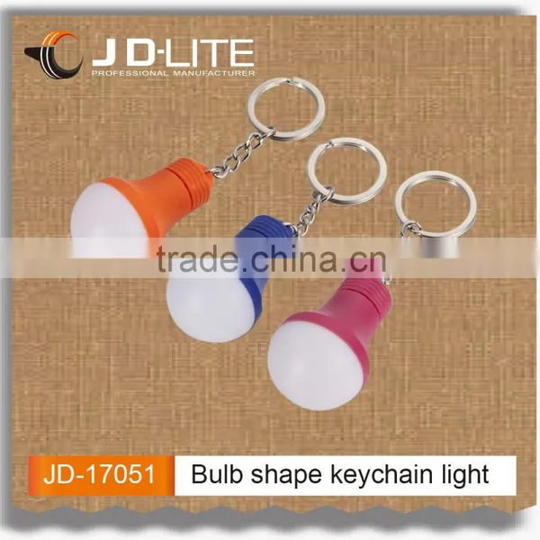 Bulb Shape Led Flashlight Keychain With Differenct Colors Led Light Bulb Key Chain photo-2