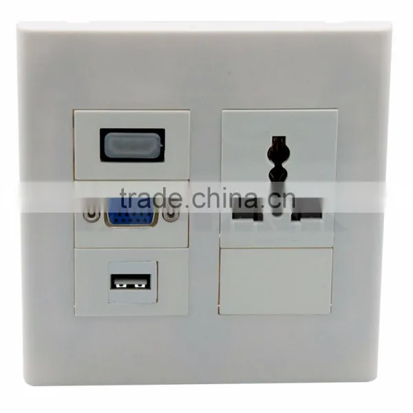 HDMI, VGA, USB, AC Power Wall Plate Support Customization