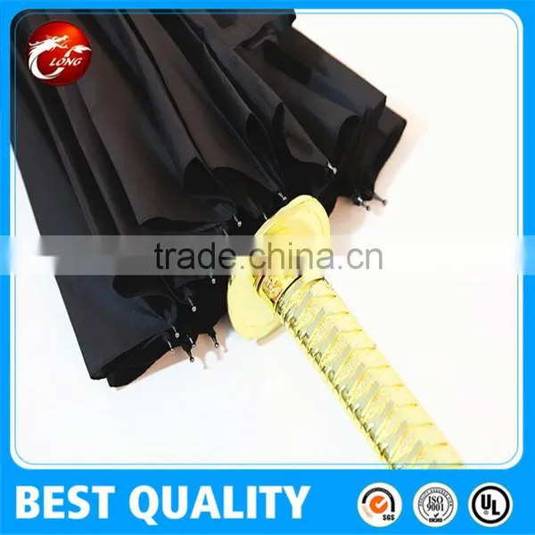 190t Pongee Material Waterproof Straight Umbrella With Samurai photo-2