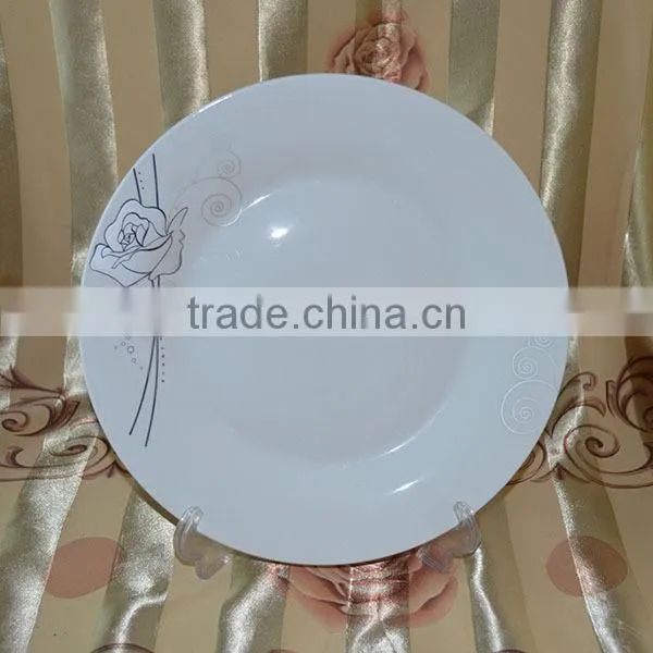 Plain White Porcelain Plate Round Shape With Modern Decal photo-6