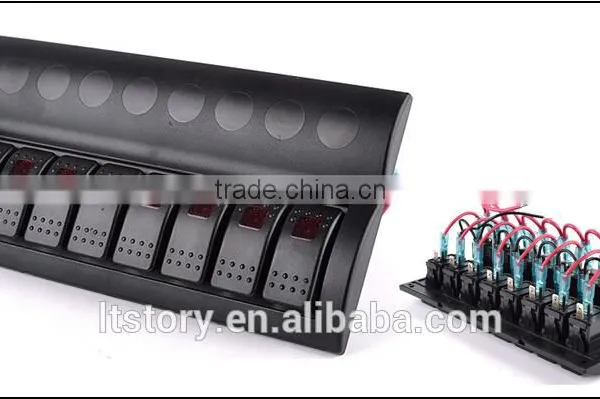 8 GANG LED Waterproof Rorcker Switches Panel With Breaker Back photo-2