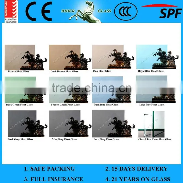 4mm 5mm 6mm Gold Blue Sheet Class Bronze Grey Green Reflective Glass With CE & ISO9001 Glass Window photo-2