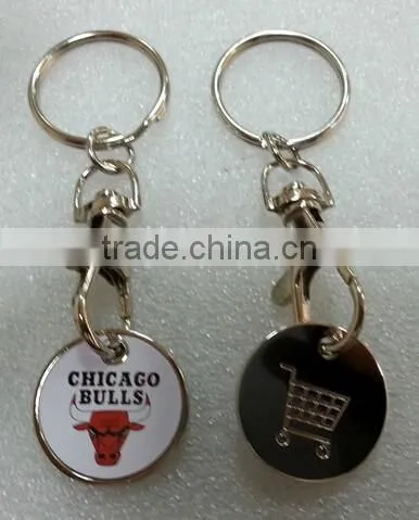 2015 Samples Free Multi-purpose LED OEM Metal,PVC Coin Holder Key Chain for Trollry,Car,Hotel/Keychain photo-3