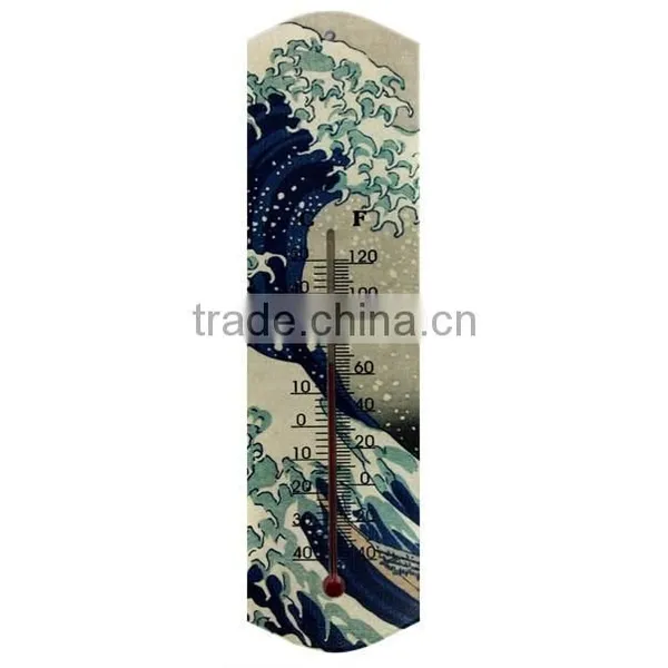 Personalized Wooden Painting for Home Decoration With Thermometer Vintage Look Wooden Picture Wooden Thermometer photo-2