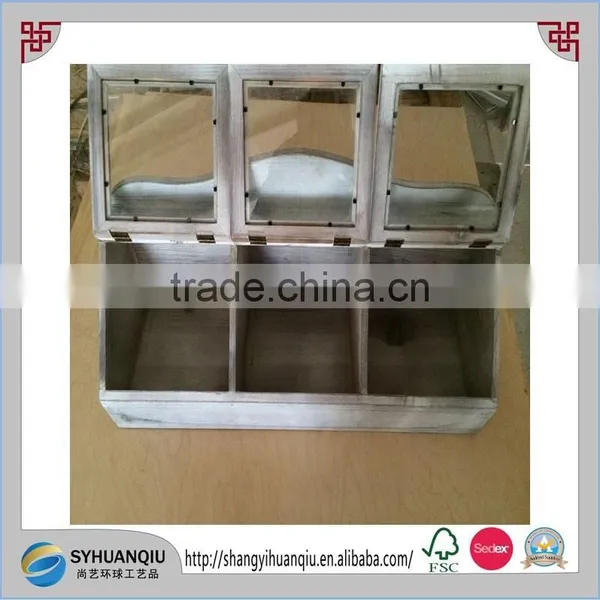 Solid Wooden Candy Display Storage Box With Transparent Lid photo-2