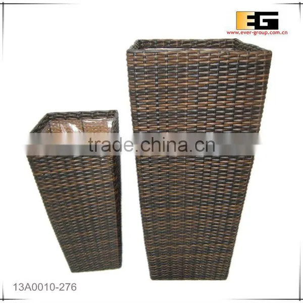 Square PE/Plastic Rattan With Liner Deco Planter photo-2