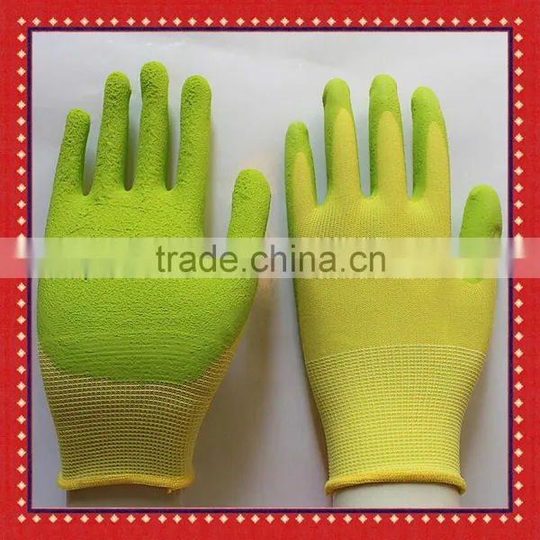 13Gauge Nyon Liner Softtextile Foam Latex Coated Gardening Gloves photo-6