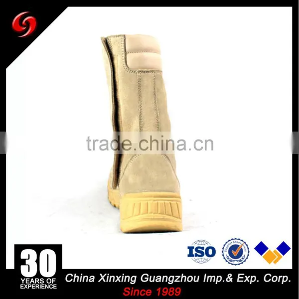 Factory Price Khaki Suede Cow Leather Army Tactical Military Desert Boots With Zipper photo-5
