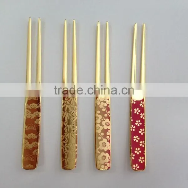 Stainless Steel Kanzashi Pick Fork Japanese Pattern Dessert Fork photo-3