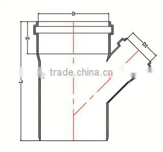 HIGH QUANLITY REDUCING SKEW TEE WITH SOCKET OF PVC GB STANDARD EXPANDING FITTINGS FOR DRAINAGE WITH GASKET photo-2