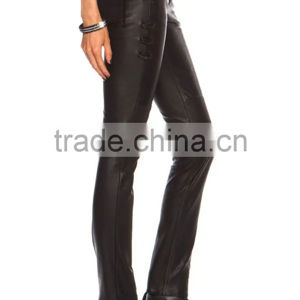 New Womens Sexy Black Tight Skinny Leather Pant Lambskin 4 6 8 10 12 14 16 photo-3