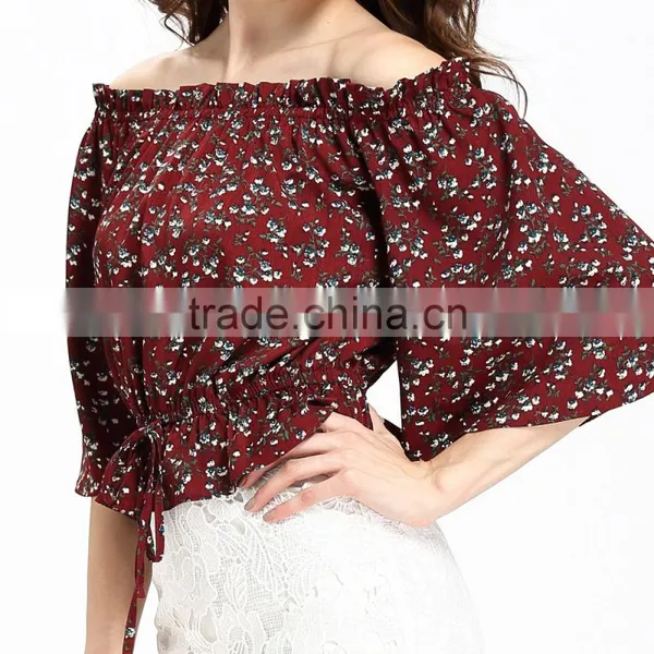 Domin Fashion Latest Printing off Shoulder Top photo-2