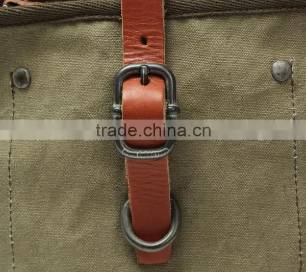 Vintage Casual Cotton Canvas Leather,Mini Haversack, Bookbag ,Mini Shoulder Bag,Kid Haversack,Kid School Bag,Unisex,For Men & Wo photo-4