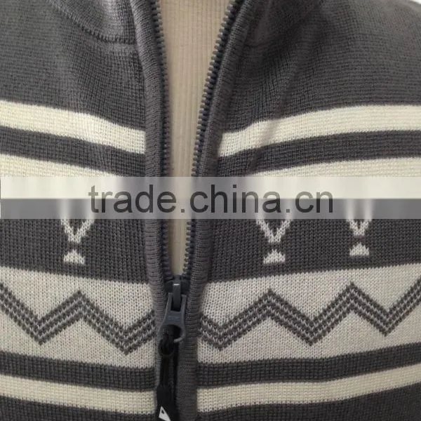 Merino Wool Zip Cardigan Men's Sweater photo-4