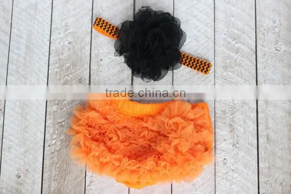 Baby Underwear Chiffon Fabric Ruffle Bloomers Match Same Color Hair Accessories photo-3