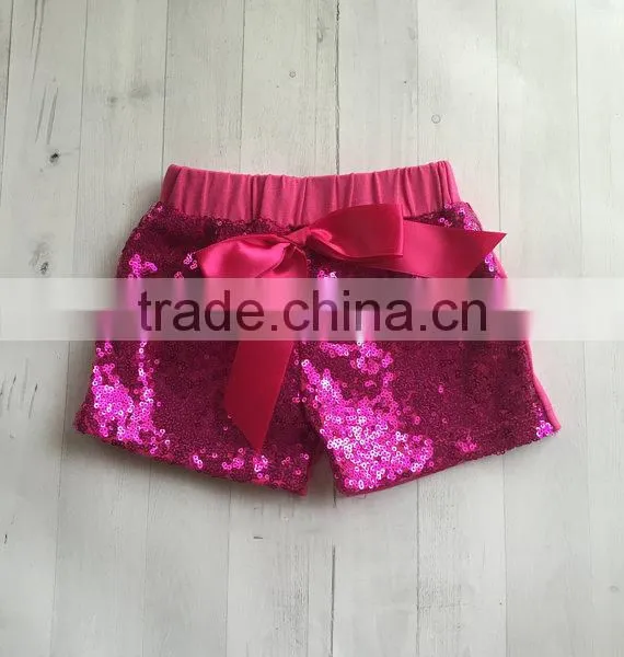 Fashion Newborn Baby Clothes Kids Girls Gold Sequin Matching Shorts With Bow Children Leggings photo-3
