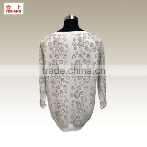 20%Viscose 20%Nylon 18%Wool 12%Acrylic 3%Lurex Beautiful Jacquard Sweater photo-2