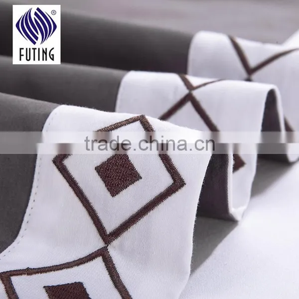 Wholesale 4pcs Embroidered Bed Linen 100% Cotton White Bedding Set Hotel Bed Sheet Set photo-6