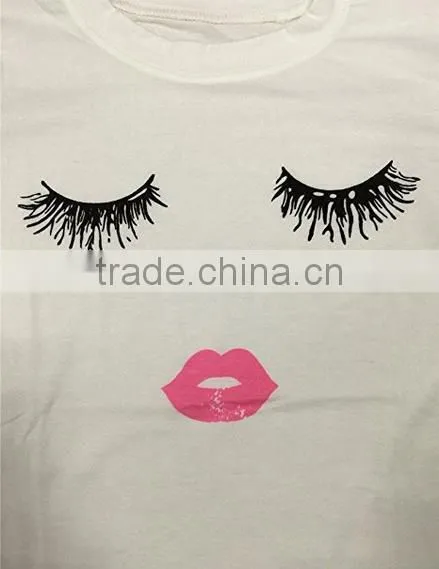 Cute Summer Fashion Women Short Sleeve Printed Tops Casual T Shirt Custom Printing photo-5