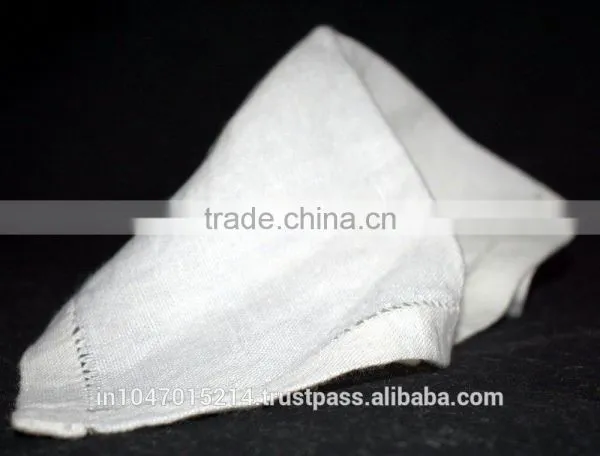 Linen Napkin With Hem Stitch -- Hand Made