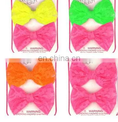 Neon Color Big Bows Fashionable Barrettes Wholesale