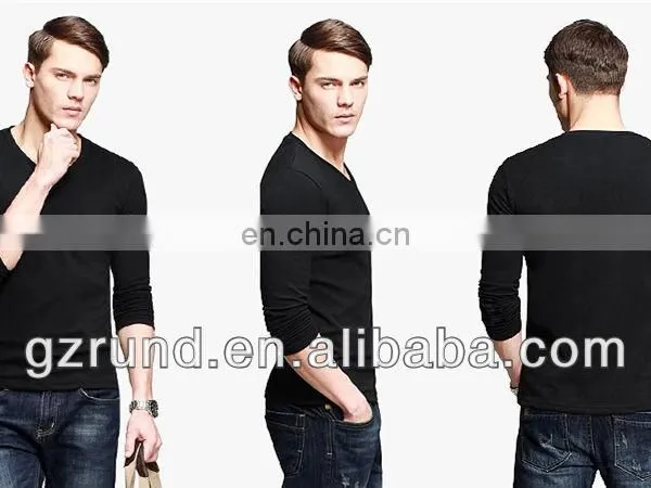 2017 OEM High Quality Mens Long Sleeve 100% Cotton Plain Custom Printing Blank Tshirt photo-3