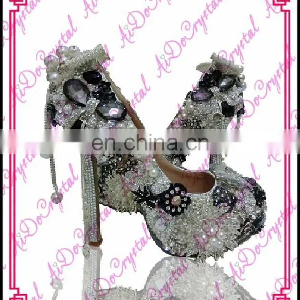 Aidocrystal Black Handmade Custom Bling Rhinestone Evening Shoes With Stones ,2015 Fashion Moccasin Lady