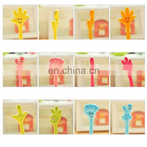 Silicone PP Creative Stationery Ballpoint Pen/colorful Gestures for Children Study photo-2