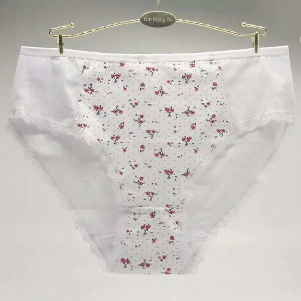 Yun Meng Ni Sexy Underwear Pretty Flower Printed Girls Briefs Big Size Cotton Underwear Women's Panties photo-5