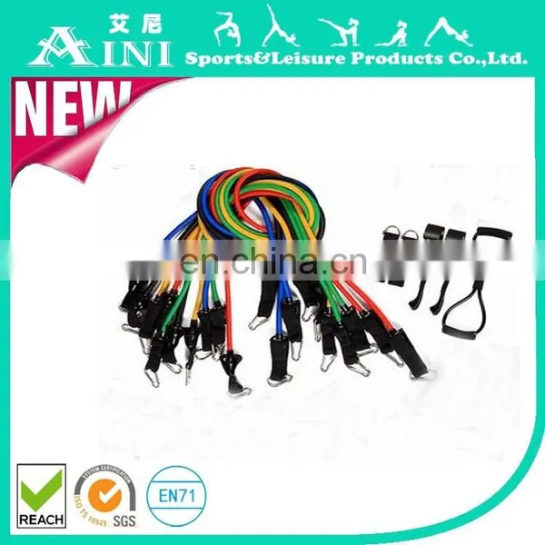 Hot Selling 12pcs Resistance Band Set Strength Training Exercise Bands Set