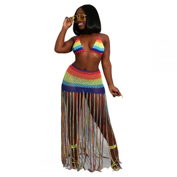 Handmade Crocheted Tassel Casual Suit Swimsuit Coverall photo-4