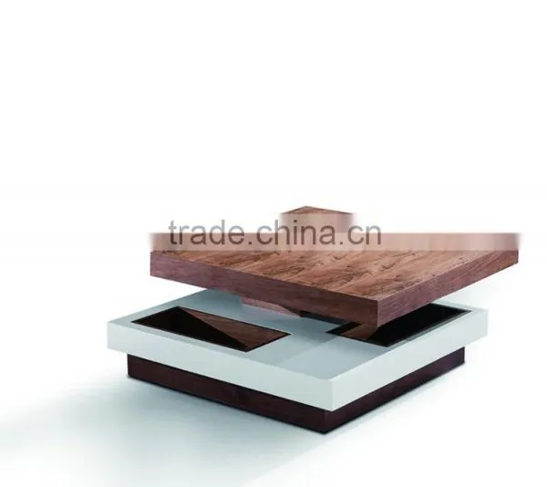 High Gloss Swivel Round Coffee Table photo-5