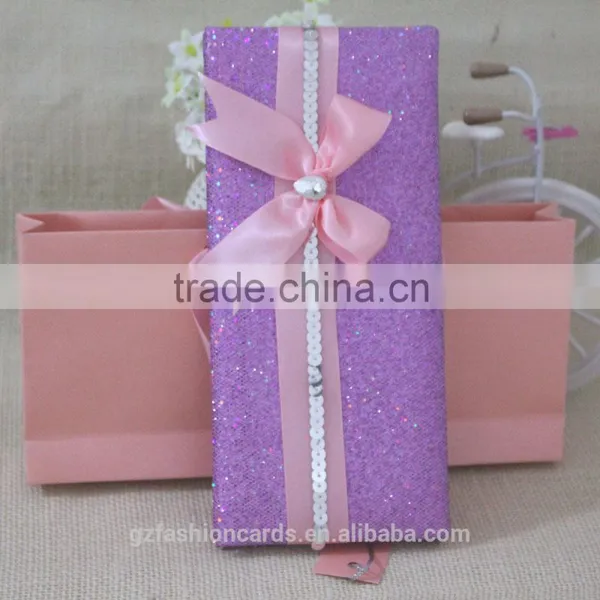 2016 New Product Glitter Fancy Greeting Wedding Cards photo-3