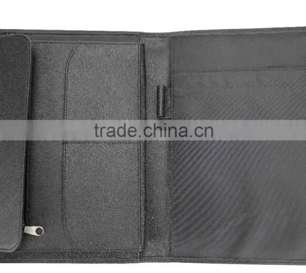 Wholesale High Quality Custom Black Color Genuine Saffiano Leather Office File Bag Document Folder Notebook photo-4